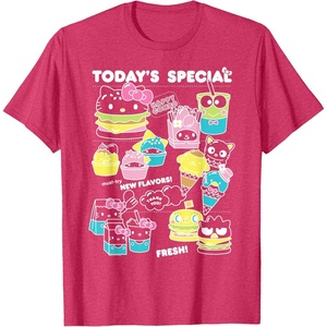 image:imageHello Sanrio Kawaii Burger Shop Foodie Menu Tee Shirt TShirtRed Heather