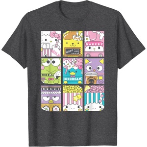 image:imageHello Sanrio Kawaii Foodie Menu Poster Tee Shirt TShirtDark Heather Grey