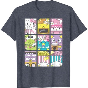 image:imageHello Sanrio Kawaii Foodie Menu Poster Tee Shirt TShirtHeather Blue