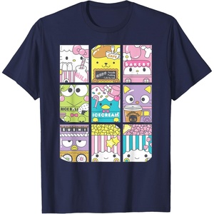 image:imageHello Sanrio Kawaii Foodie Menu Poster Tee Shirt TShirtNavy Blue