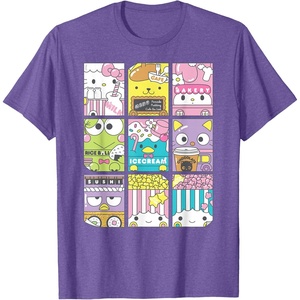 image:imageHello Sanrio Kawaii Foodie Menu Poster Tee Shirt TShirtPurple Heather