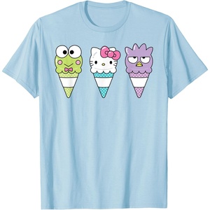 image:imageHello Sanrio Keroppi Hello Kitty BadtzMaru Ice Cream Cone TShirtBaby Blue