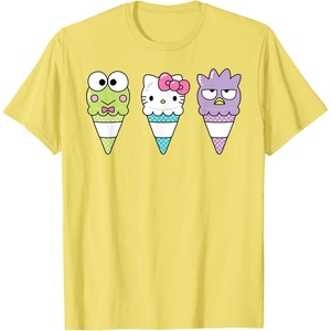 image:imageHello Sanrio Keroppi Hello Kitty BadtzMaru Ice Cream Cone TShirtLemon Yellow