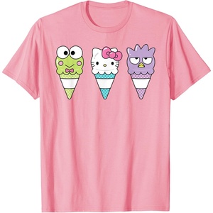image:imageHello Sanrio Keroppi Hello Kitty BadtzMaru Ice Cream Cone TShirtPink