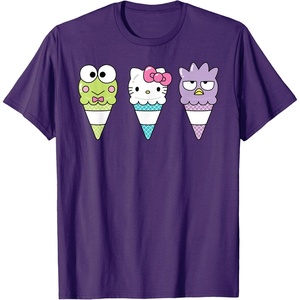 image:imageHello Sanrio Keroppi Hello Kitty BadtzMaru Ice Cream Cone TShirtPurple