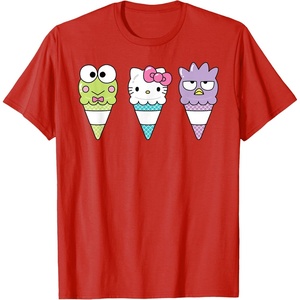 image:imageHello Sanrio Keroppi Hello Kitty BadtzMaru Ice Cream Cone TShirtRed