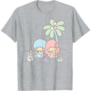 image:imageLittle Twin Stars Beach Summer Sandcastle TShirtHeather Grey