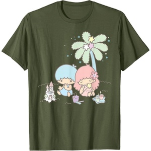 image:imageLittle Twin Stars Beach Summer Sandcastle TShirtOlive Green