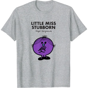 image:imageMr Men Little Miss Stubborn TShirtHeather Grey