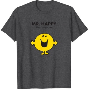 image:imageMr Men Mr Happy TShirtDark Heather Grey