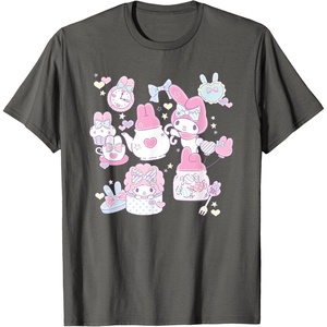 image:imageMy Melody Tea Party with Friends Tee Shirt TShirtAsphalt Grey