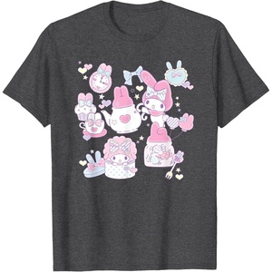 image:imageMy Melody Tea Party with Friends Tee Shirt TShirtDark Heather Grey