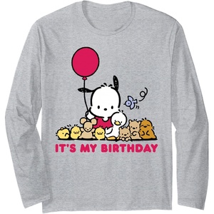 image:imagePochacco Its my Birthday Long Sleeve TShirtHeather Grey