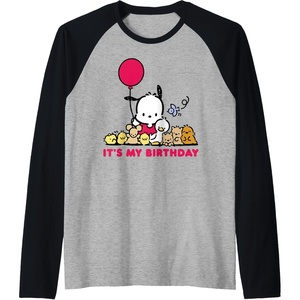 image:imagePochacco Its my Birthday Raglan Baseball TeeBlackAthletic Heather