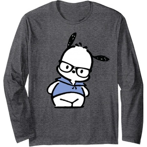 image:imagePochacco Nerd Glasses Long Sleeve TShirtDark Heather Grey