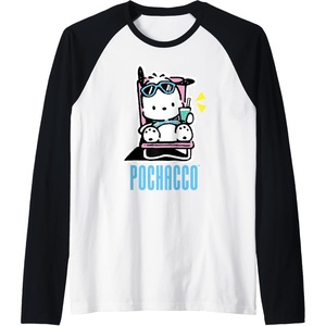 image:imagePochacco Summer Drink Raglan Baseball TeeBlackWhite