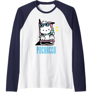 image:imagePochacco Summer Drink Raglan Baseball TeeNavy BlueWhite