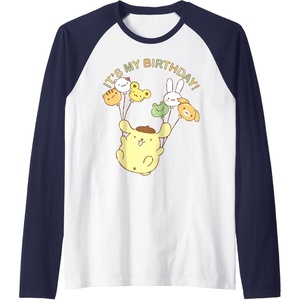 image:imagePompompurin Its My Birthday Raglan Baseball TeeNavy BlueWhite