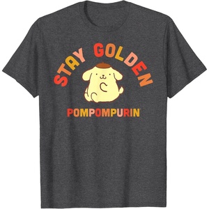 image:imagePompompurin Stay Golden TShirtDark Heather Grey
