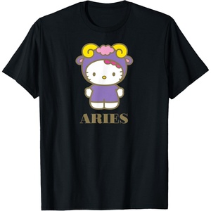 image:imageSANRIO Hello Kitty Zodiac Aries TShirt  UnisexAdults Black Small Short SleeveBlack