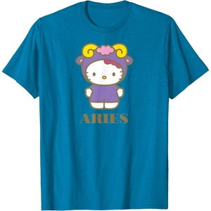 image:imageSANRIO Hello Kitty Zodiac Aries TShirt  UnisexAdults Black Small Short SleeveSapphire Blue