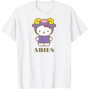 image:imageSANRIO Hello Kitty Zodiac Aries TShirt  UnisexAdults Black Small Short SleeveWhite