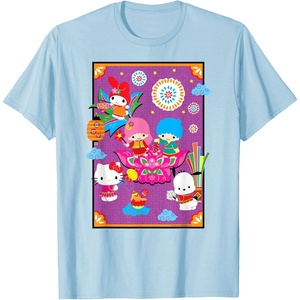 image:imageSANRIO Hello Kitty amp Friends Lunar New Year Festival TShirt  UnisexAdults Black Small Short SleeveBaby Blue