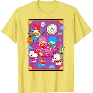 image:imageSANRIO Hello Kitty amp Friends Lunar New Year Festival TShirt  UnisexAdults Black Small Short SleeveLemon Yellow