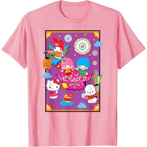 image:imageSANRIO Hello Kitty amp Friends Lunar New Year Festival TShirt  UnisexAdults Black Small Short SleevePink