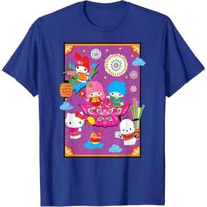 image:imageSANRIO Hello Kitty amp Friends Lunar New Year Festival TShirt  UnisexAdults Black Small Short SleeveRoyal Blue