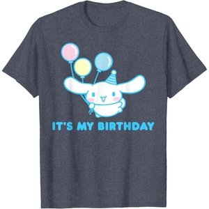 image:imageSanrio Cinnamoroll Birthday TShirt Adult Classic Fit Blue Crew Neck Short SleeveHeather Blue