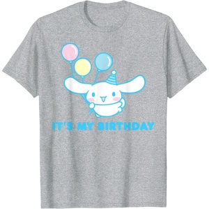 image:imageSanrio Cinnamoroll Birthday TShirt Adult Classic Fit Blue Crew Neck Short SleeveHeather Grey