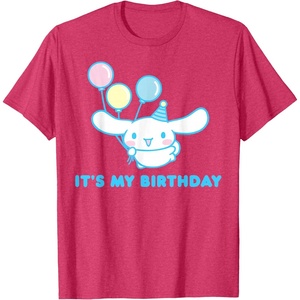 image:imageSanrio Cinnamoroll Birthday TShirt Adult Classic Fit Blue Crew Neck Short SleeveRed Heather