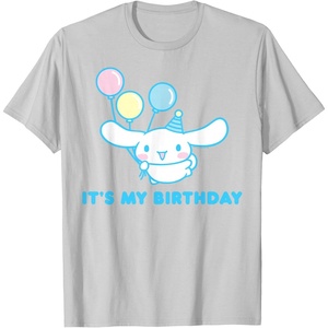 image:imageSanrio Cinnamoroll Birthday TShirt Adult Classic Fit Blue Crew Neck Short SleeveSilver Grey