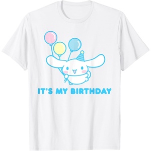 image:imageSanrio Cinnamoroll Birthday TShirt Adult Classic Fit Blue Crew Neck Short SleeveWhite