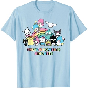 image:imageSanrio Hello Kitty amp Friends Power in Kindness Black Classic Fit TShirt Crew Neck Short SleeveBaby Blue
