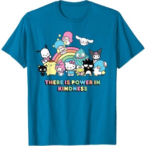 image:imageSanrio Hello Kitty amp Friends Power in Kindness Black Classic Fit TShirt Crew Neck Short SleeveSapphire Blue