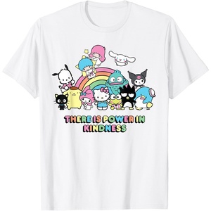 image:imageSanrio Hello Kitty amp Friends Power in Kindness Black Classic Fit TShirt Crew Neck Short SleeveWhite