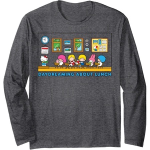 image:imageSanrio Hello Kitty and Friends Daydreaming about Lunch Class Long Sleeve TShirtDark Heather Grey