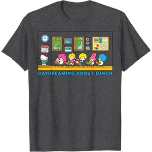 image:imageSanrio Hello Kitty and Friends Daydreaming about Lunch Class TShirtDark Heather Grey