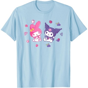 image:imageSanrio Kuromi and My Melody Berries TShirt Small BlackBaby Blue