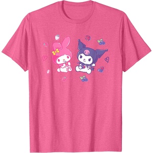 image:imageSanrio Kuromi and My Melody Berries TShirt Small BlackPink Heather