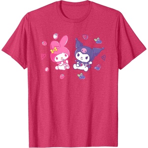image:imageSanrio Kuromi and My Melody Berries TShirt Small BlackRed Heather