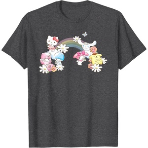 image:imageSanrio Spring Hello Kitty Little Twin Stars My Melody Purin TShirtDark Heather Grey