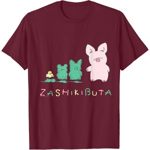 image:imageSanrio Zashikibuta Cheerful Pig Tee Shirt TShirtBurgundy