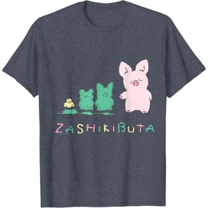 image:imageSanrio Zashikibuta Cheerful Pig Tee Shirt TShirtHeather Blue