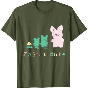 image:imageSanrio Zashikibuta Cheerful Pig Tee Shirt TShirtOlive Green