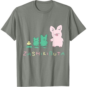 image:imageSanrio Zashikibuta Cheerful Pig Tee Shirt TShirtOlive Heather