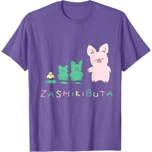 image:imageSanrio Zashikibuta Cheerful Pig Tee Shirt TShirtPurple Heather