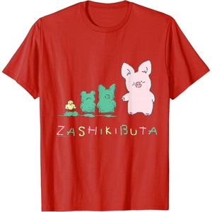 image:imageSanrio Zashikibuta Cheerful Pig Tee Shirt TShirtRed